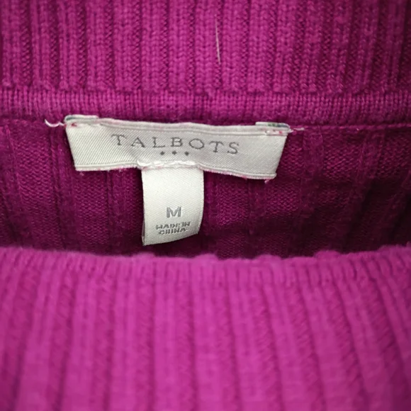 Talbots Fuchsia Ribbed Turtleneck Sweater - Picture 6 of 6